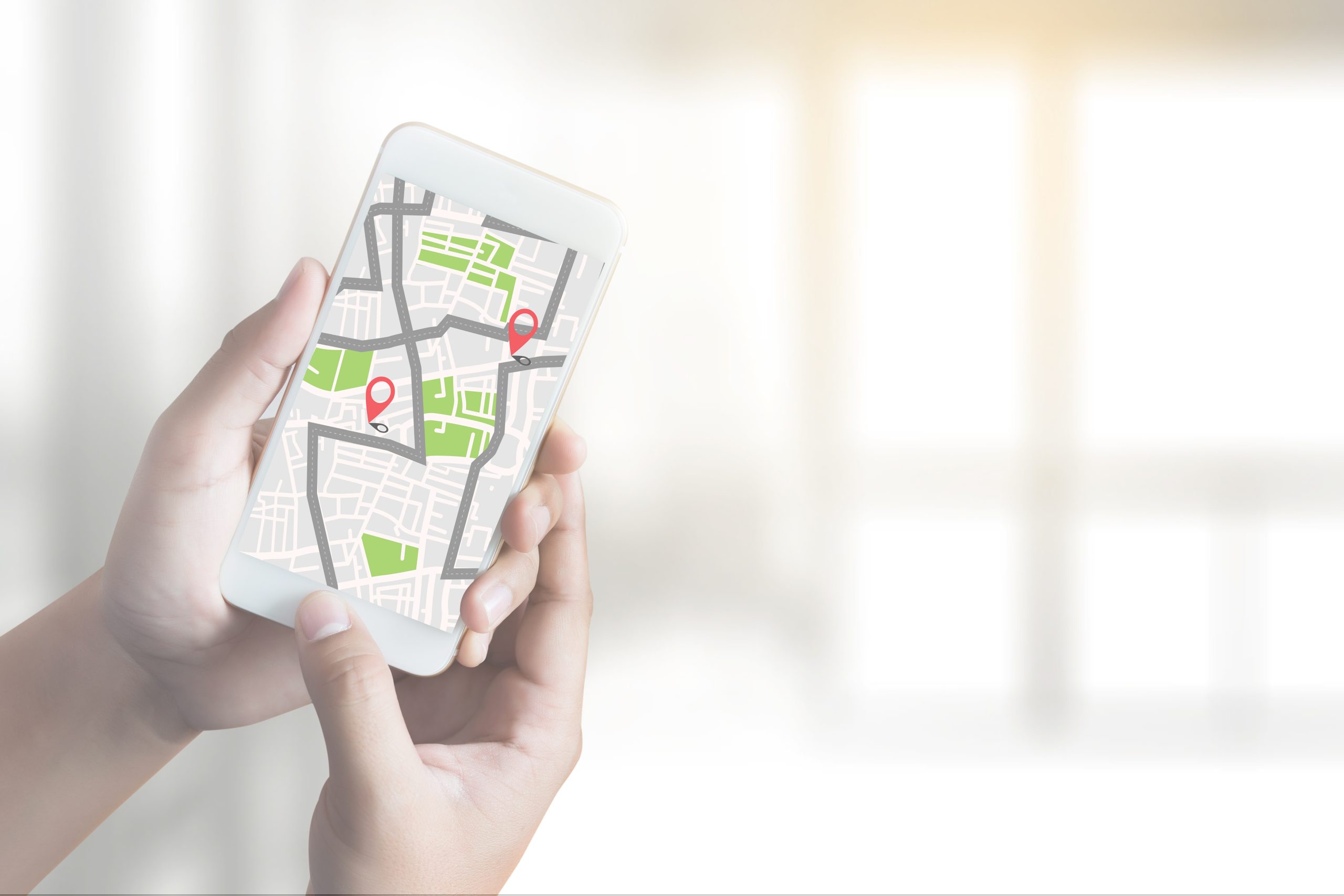 GPS Map to Route Destination network connection Location Street Map with GPS Icons  Navigation